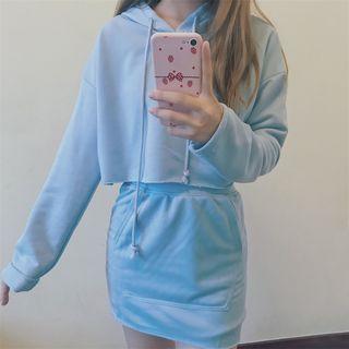Set: Cropped Hoodie + A-line Skirt