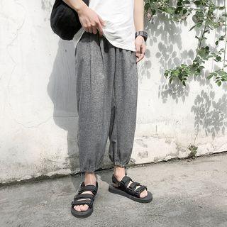 Tie-hem Crop Harem Pants