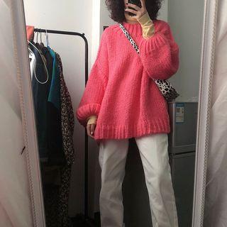 Long-sleeve Cable Knit Sweater / Long-sleeve Plain Top
