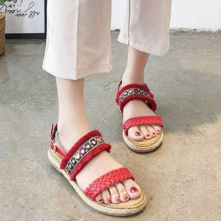 Patterned Espadrille Sandals