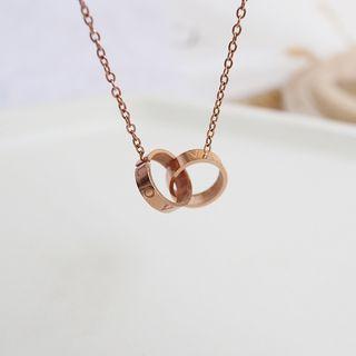 Love Lettering Interlocking Ring Pendant Necklace As Shown In Figure - One Size