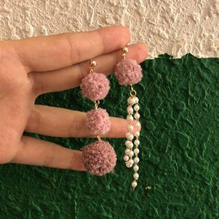 Pom Pom Faux Pearl Drop Earring