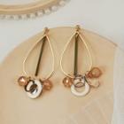 Acetate Bead Alloy Drop Earring 1 Pair - 925 Silver Needle - Gold - One Size