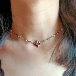 Alloy Flower Choker Silver - One Size