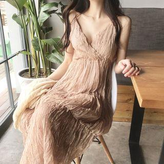 Sequined Spaghetti Strap Midi Dress