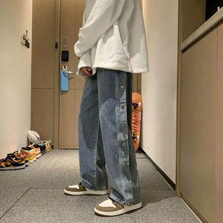 Button-up Straight-leg Jeans