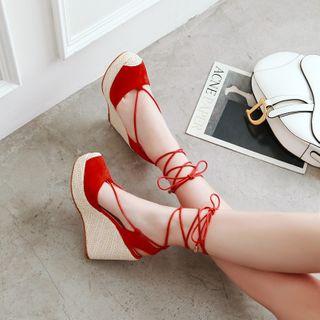 Lace-up Wedge Heel Sandals