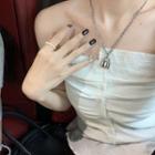 Strapless Asymmetrical Top White - One Size