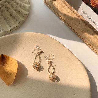 Wirework Faux Pearl Dangle Earring