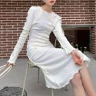 Lettuce Edge Knit Midi A-line Dress