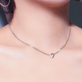 925 Sterling Silver Cut-out Heart Necklace