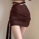 Strapped Mini Skirt