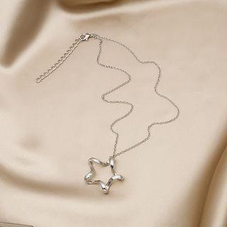 Star Necklace X749-1 - 1pc - Silver - One Size