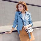 Faux-leather Zip-accent Jacket