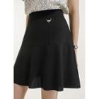 Heart-pendant Ruffled Miniskirt With Inset Shorts