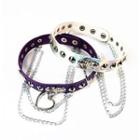 Alloy Chain Faux Leather Layered Choker