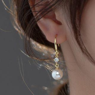 Sterling Silver Faux Pearl Drop Earring 1 Pair - S925silver - Pearl - White - One Size