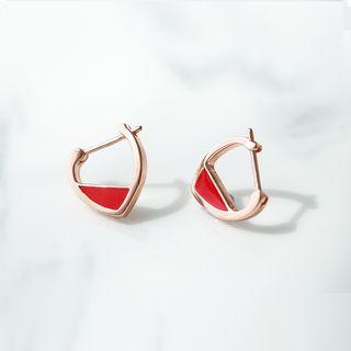925 Sterling Silver Panel Earring 1 Pair - As Shown In Figure - One Size