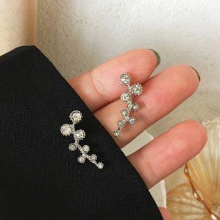Rhinestone Alloy Dangle Earring 1 Pair - Stud Earring - Silver - One Size