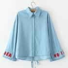 Letter Applique Denim Shirt