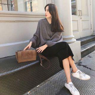 Set: Sweater + Knit Midi Fitted Skirt