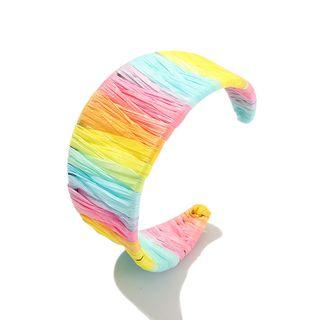 Straw Woven Open Bangle As Shown In Figure - One Size