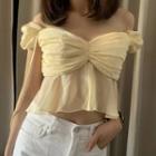 Cap-sleeve Mesh Panel Top