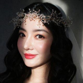 Wedding Faux Crystal Headpiece Transparent Box - One Size