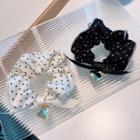 Heart Charm Dotted Scrunchie