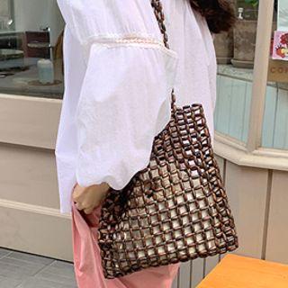 Beaded Net Shopper Bag