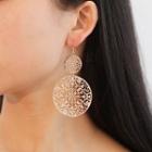 Cut-out Disc Drop Earring