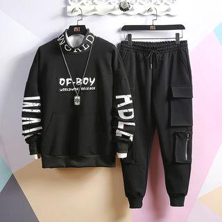 Set: Lettering Pullover + Cargo Pants