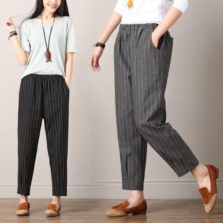 Pinstriped Loose Fit Pants