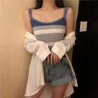 Striped Knit Camisole Top Striped Camisole Top - Blue - One Size