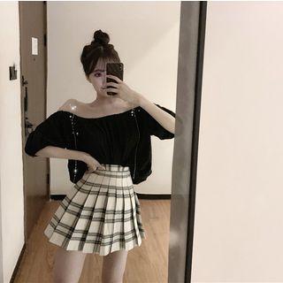 Strapless A-line Pleated Skirt Suit
