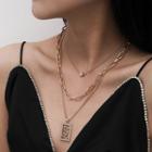 Set Of 3: Chain Necklace 0578 - Gold - One Size
