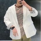 Striped Cuffed Loose-fit Blazer