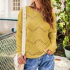 Pointelle Sweater Yellow - One Size
