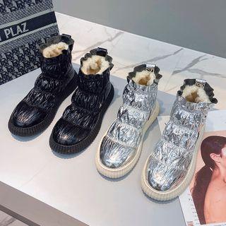 Platform Faux Fur Trim Padded Short Boots