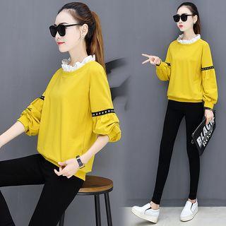 Frill Trim Studded Pullover