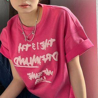 Oversize Short Sleeve Lettering T-shirt