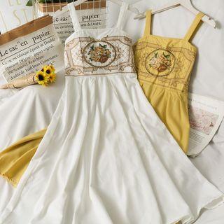 Sleeveless Embroidered Midi Dress In 5 Colors