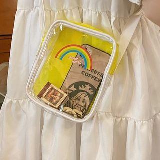Rainbow Transparent Belted Cross Shoulder Bag