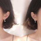 Sterling Silver Asymmetric Moon Earrings