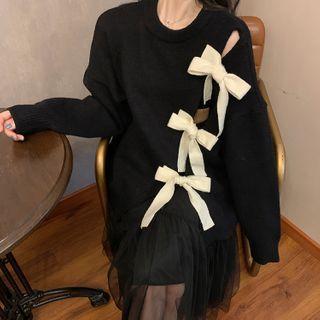 Cutout Bow Accent Sweater