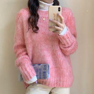 Melange Sweater / Turtleneck Knit Top