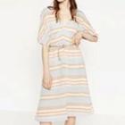 Stripe V-neck Short-sleeve Dress