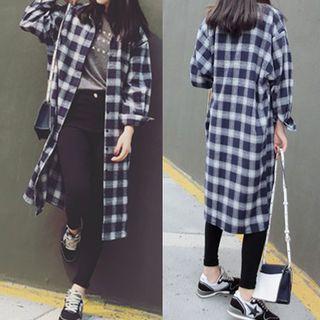 Plaid Loose Fit Long Shirt