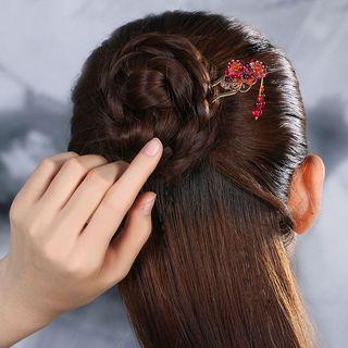 Rhinestone Flower Agate Drop Hair Pin