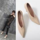 Genuine Leather Pointed High Heel Pumps